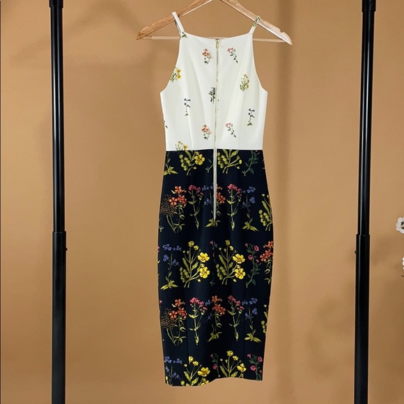 Wild Flower A-line two tone dress - Picture 5 of 10